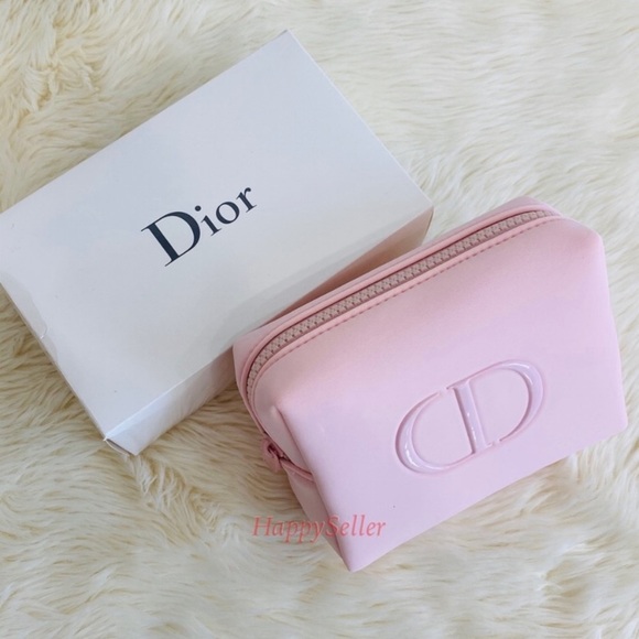 DIOR Pouch Cosmetic Organizer Makeup Square Case Shaving Kit Dopp Bag Pink NIB - Picture 2 of 7